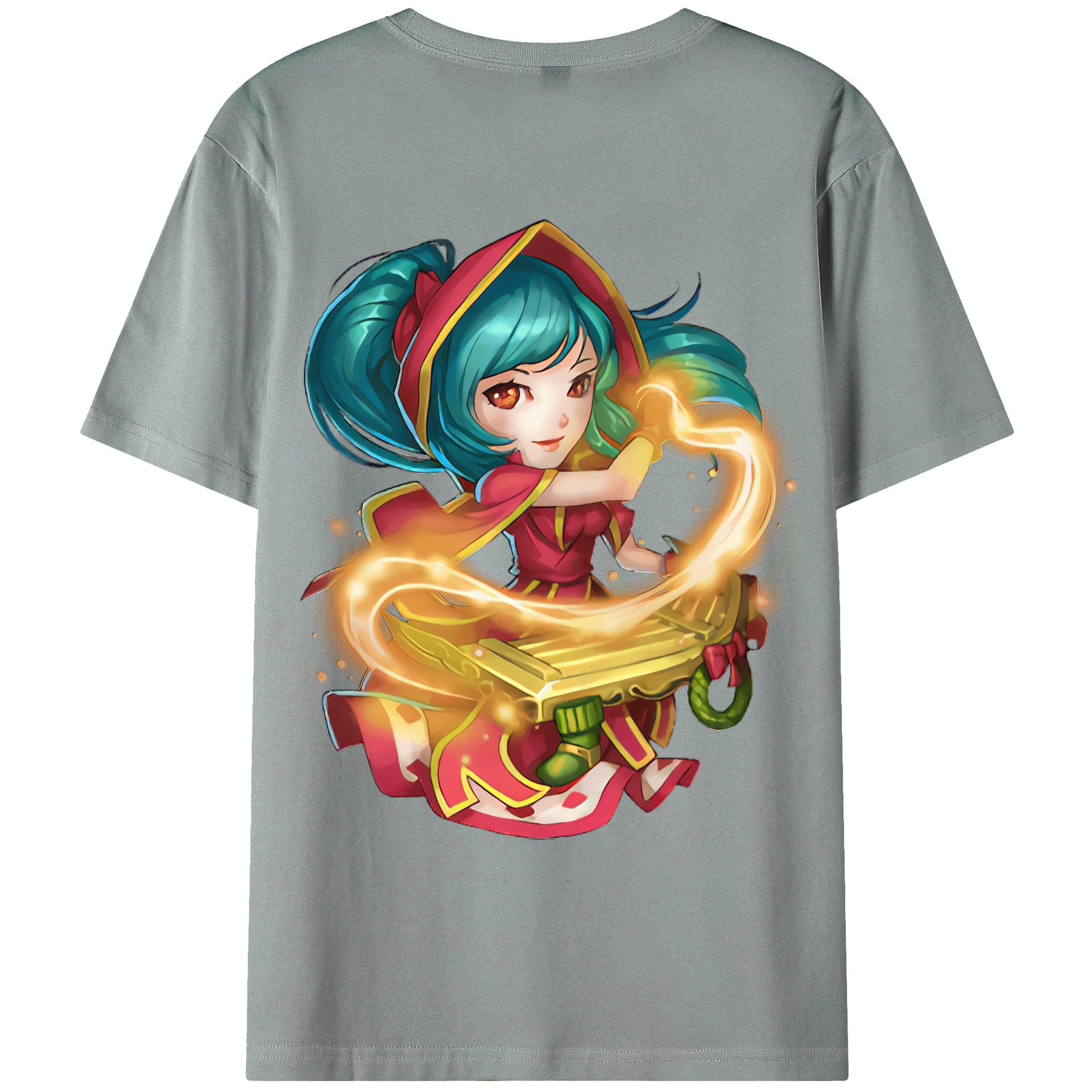 （画像用） リーグ・オブ・レジェンド League of Legends LOL 綿100％ メンズ半袖Tシャツ（バックプリント） 通気性